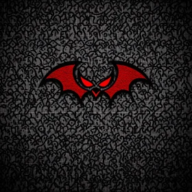 Red Bat Emblem on Dark Pattern