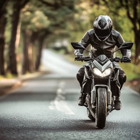 Speeding Motorcycle on a Road