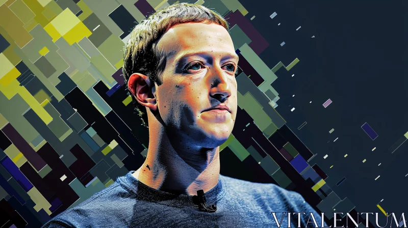 Modern Abstract Art of Mark Zuckerberg AI Image