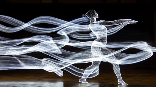 Luminous Dance: A Light-Painted Abstract Figure