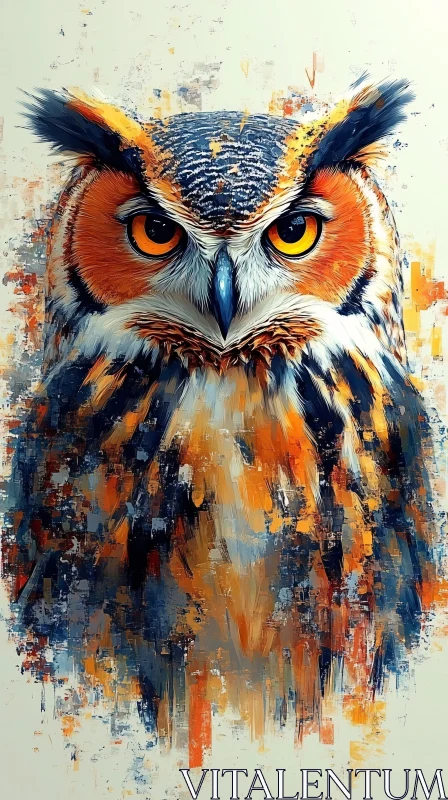 AI ART Vivid Owl Art with Intense Gaze