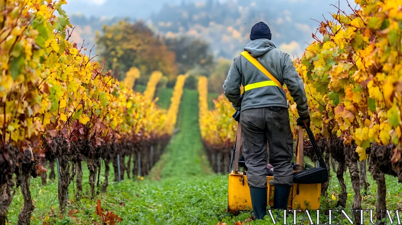 Harvest Time in the Vineyard AI Image