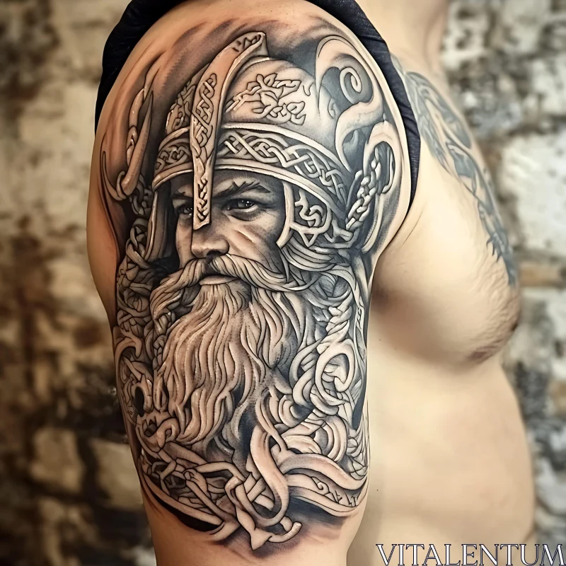 Viking Tattoo with Intricate Patterns AI Image