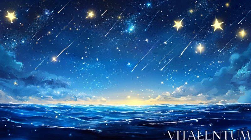 AI ART Starry Night Over the Ocean