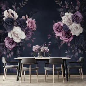 Floral Roses in Dining Room