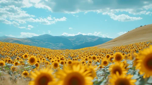 Scenic Sunflower Landscape