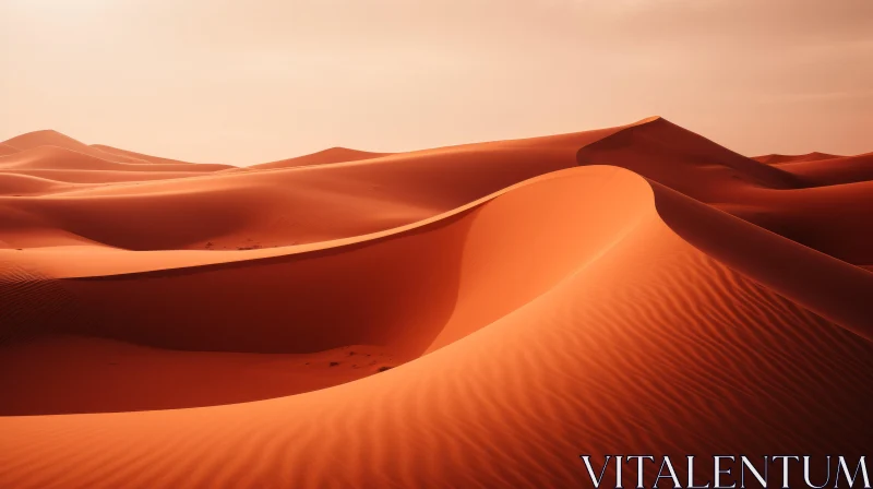Captivating Desert Landscape: Warm Colors and Serene Beauty AI Image