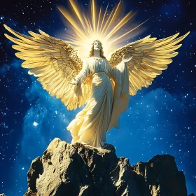 Celestial Guardian with Golden Wings