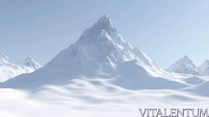 Majestic Snowy Peaks AI Image