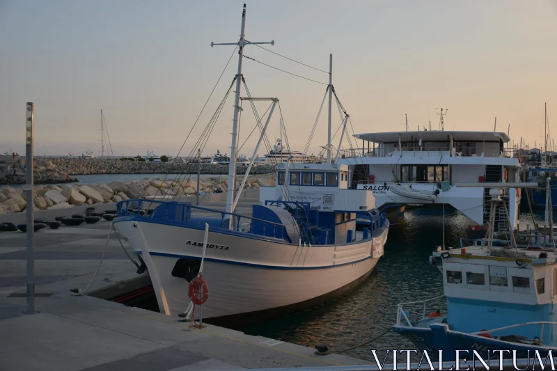 Boats in Limassol Harbor Free Stock Photo