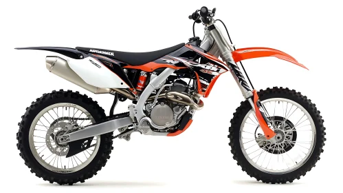 Modern Off-Road Motorcycle on White