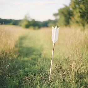 Lone Arrow in Grassy Field