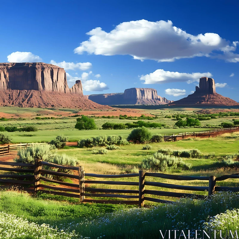 Monument Valley Pastoral View AI Image