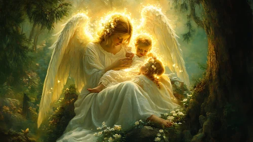 Forest Angel with Children