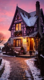 Romantic Snow-Covered House in French Countryside | 32k UHD