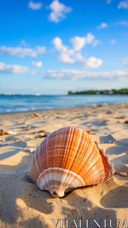 Seashell on Sandy Beach - Afro-Caribbean Coastal Influence AI Image