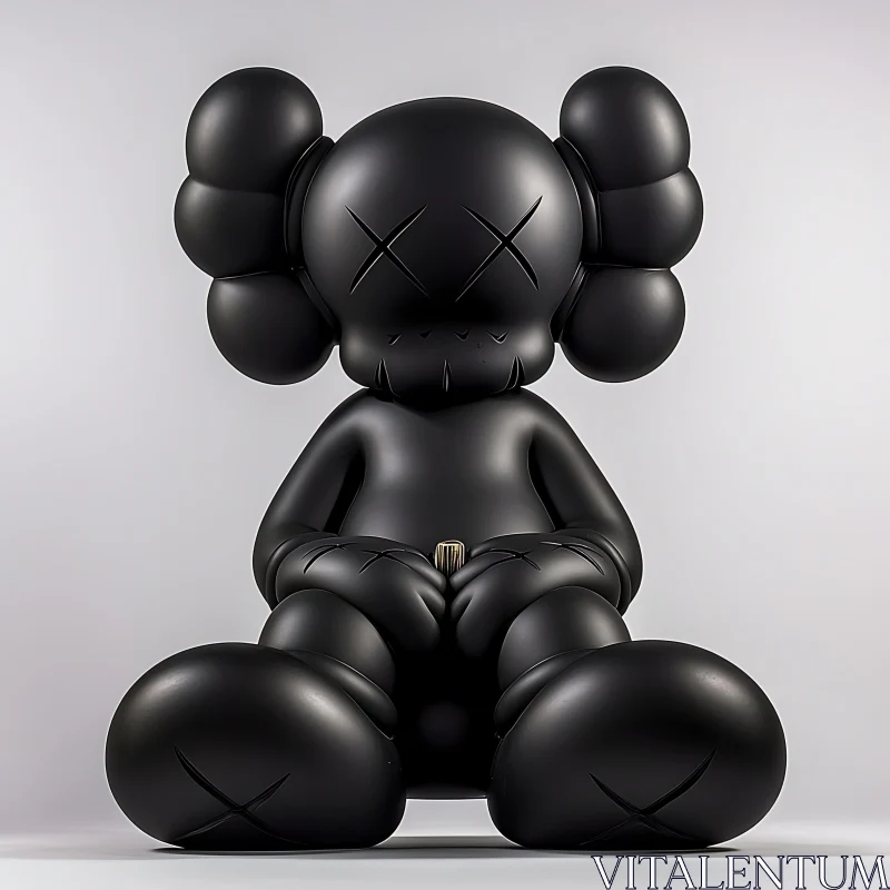 Abstract Black Sculpture Sitting Still AI Image