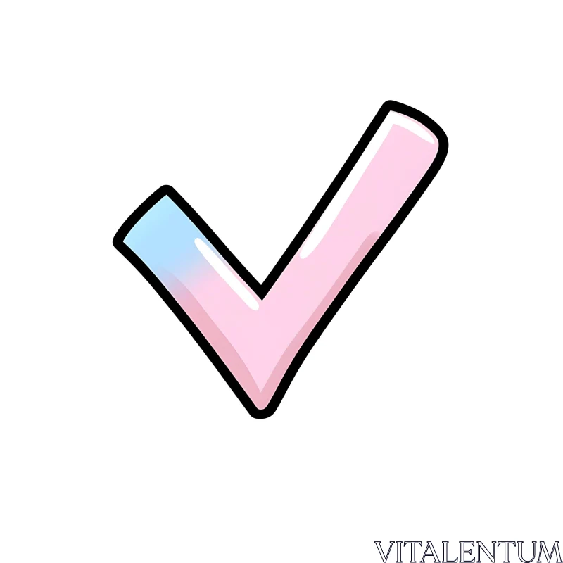 Colorful Checkmark With Pink and Blue Gradient AI Image