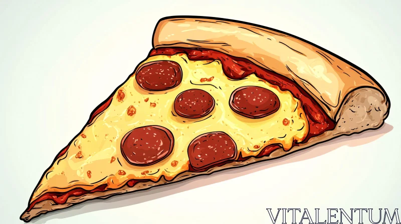 Cheesy Pepperoni Pizza Art AI Image