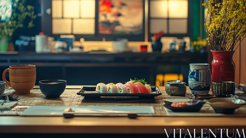 Traditional Japanese Dining Experience AI Image