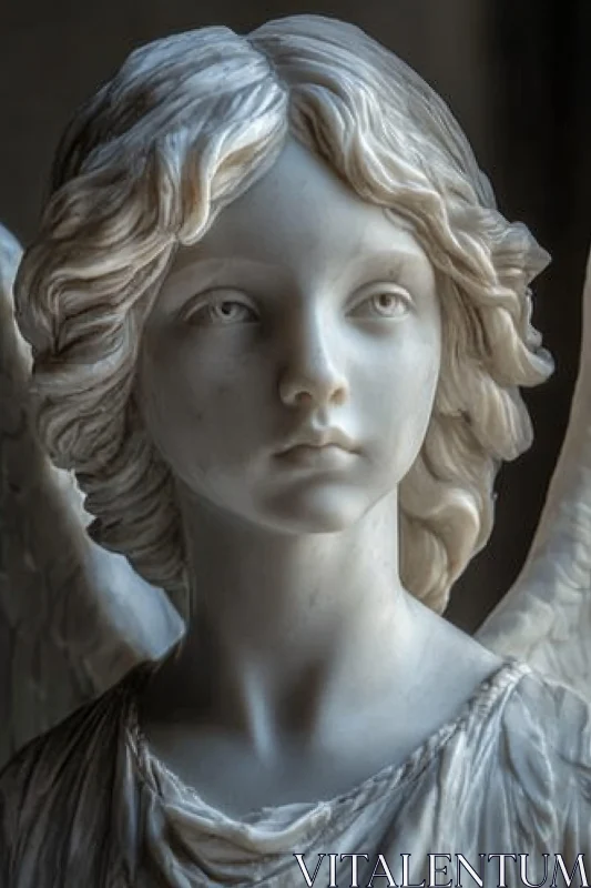 AI ART Marble Angel Statue