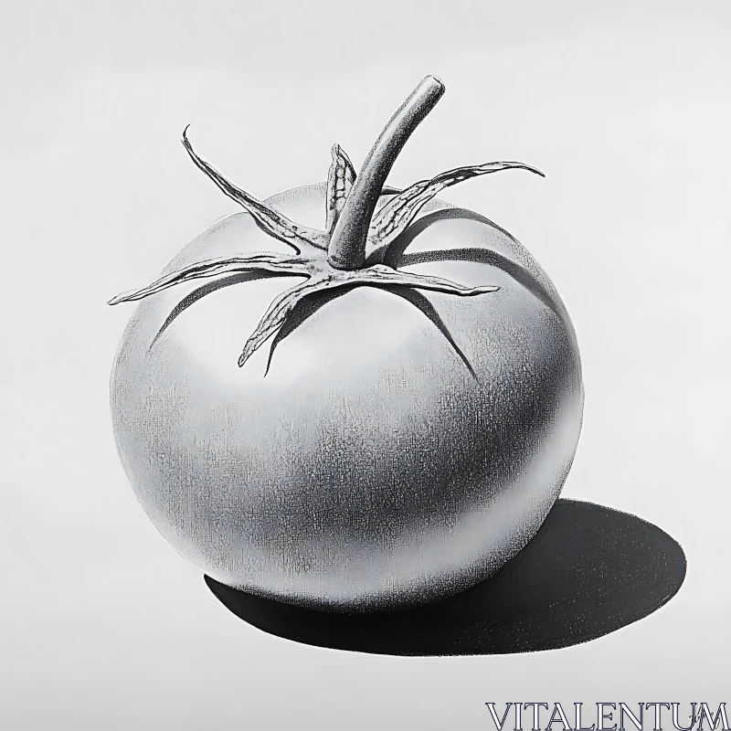 AI ART Grayscale Tomato Study