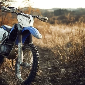 Dirt Bike in Grassy Field