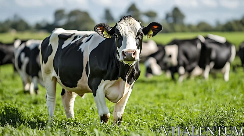 Black and White Cow Portrait AI Image