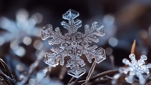 Intricate Snowflake Macro Photography