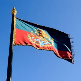 Flag with Golden Embroidered Emblems