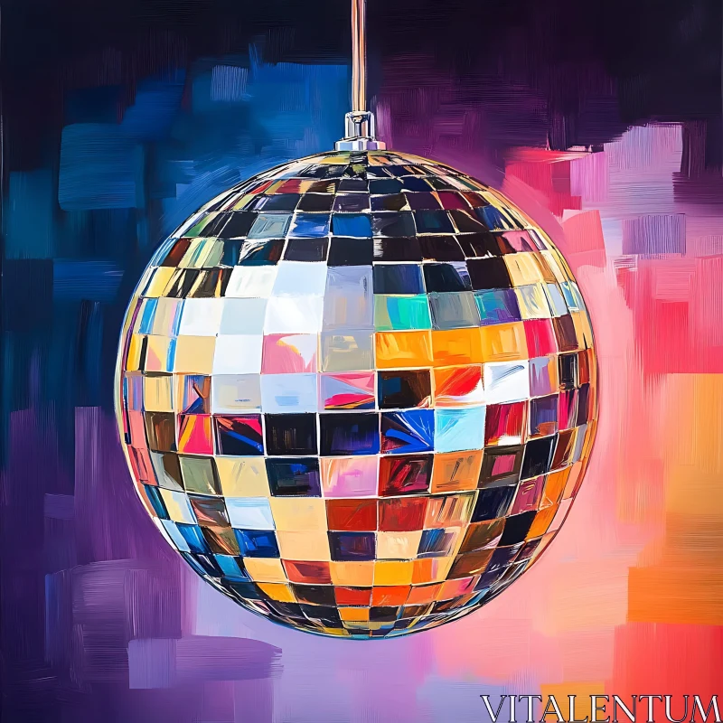 Reflective Disco Ball Painting AI Image