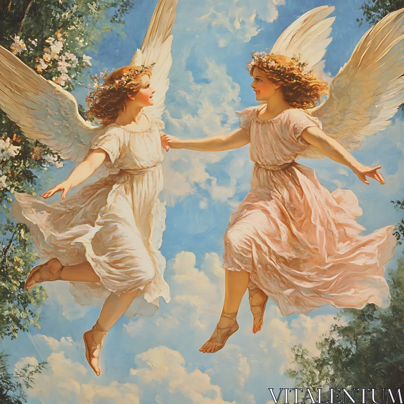 Angels in the Sky AI Image