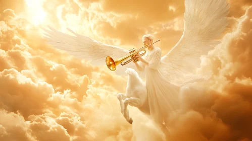 Angel Pegasus Trumpet Golden Sky