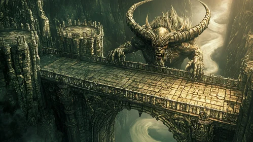 Colossal Monster on Ancient Bridge