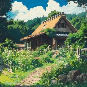 Idyllic Countryside Cottage Scene