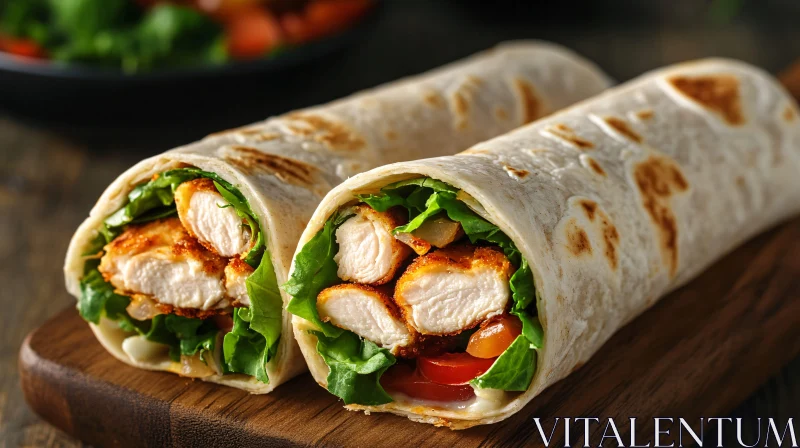 Tasty Chicken Wraps AI Image