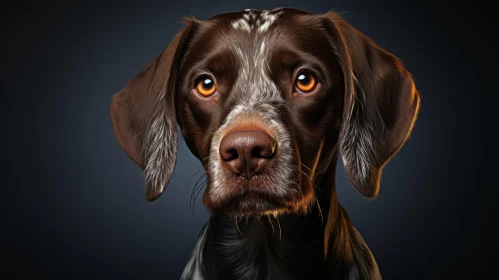 German Short Haired Pointer Dog Portrait - Digital Art