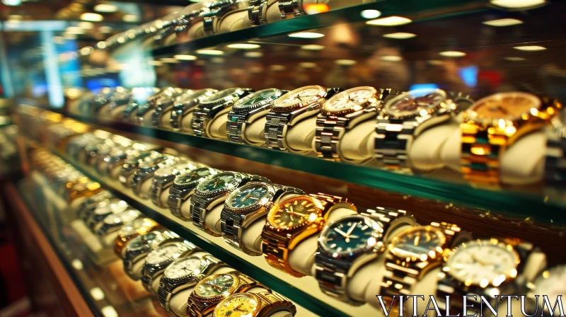 Luxury Watch Store | Exquisite Timepieces | Captivating Display AI Image