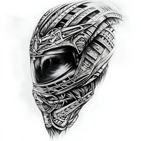 Geometric Helmet Art - Abstract Design