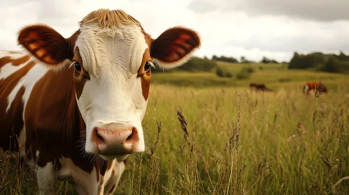 Close-Up of Cow in Meadow