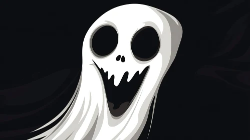 Spooky Ghost with Big Eyes