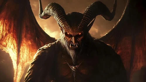 Menacing Demon with Fiery Eyes