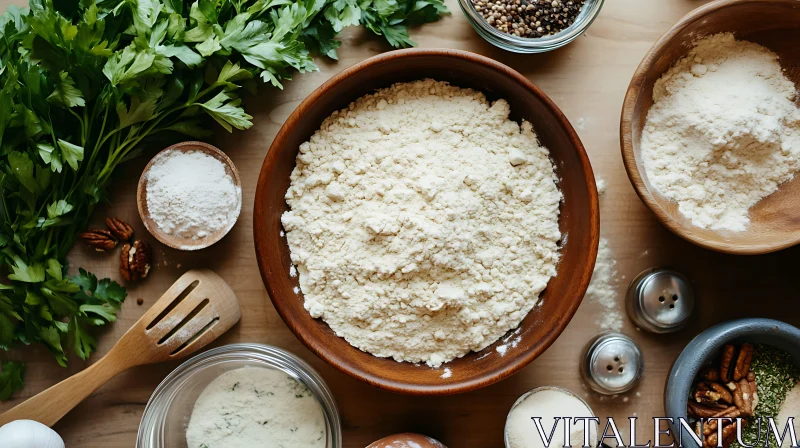 Perfectly Arranged Baking Essentials AI Image