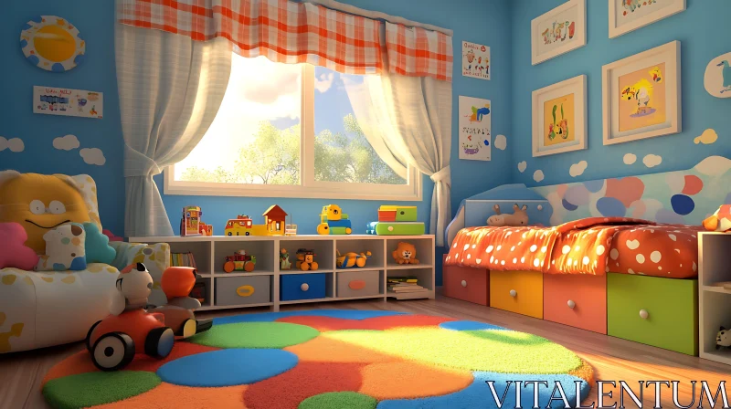 AI ART Bright and Cheerful Children's Playroom