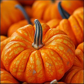 Detailed Orange Pumpkin in Harvest Season