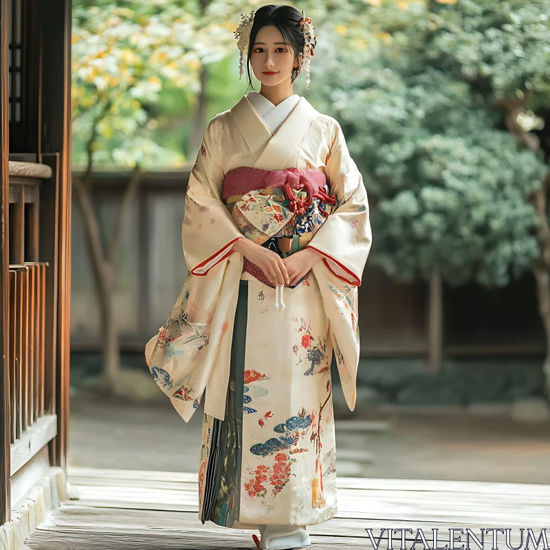 Serene Kimono Beauty AI Image