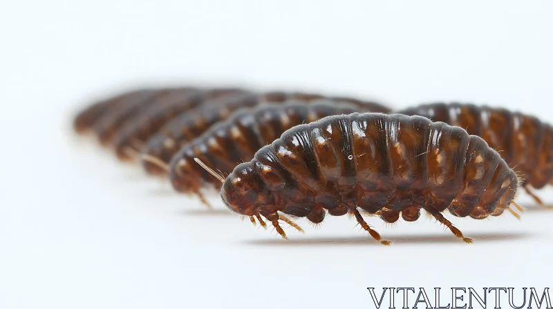 Detailed Shot of Millipedes in a Row AI Image