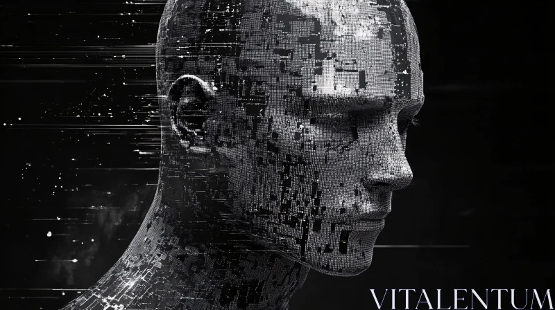 Digital Cyborg Face: A Fusion of Technology and Humanity AI Image