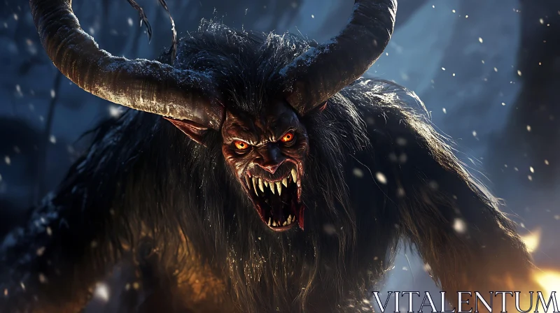 AI ART Fearsome Krampus: A Chilling Encounter