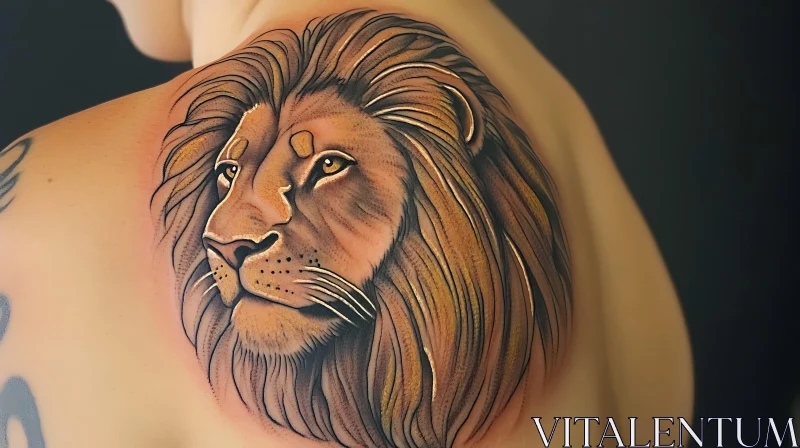 Majestic Lion Tattoo Art AI Image